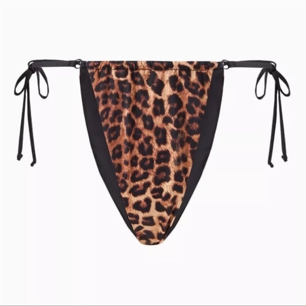 Good American Hi-Hi Tanga Bikini Bottom in Leopard - Picture 3 of 8